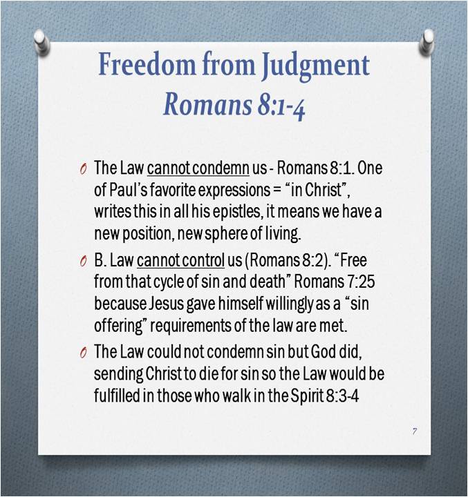 Freedom from Condemnation Romans 814 Millersburg Baptist Church